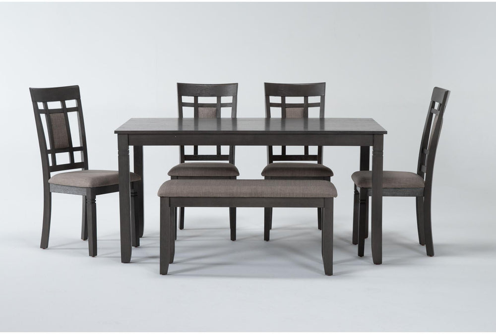 Paige 60" Grey Wood Dining Set - From Where - 