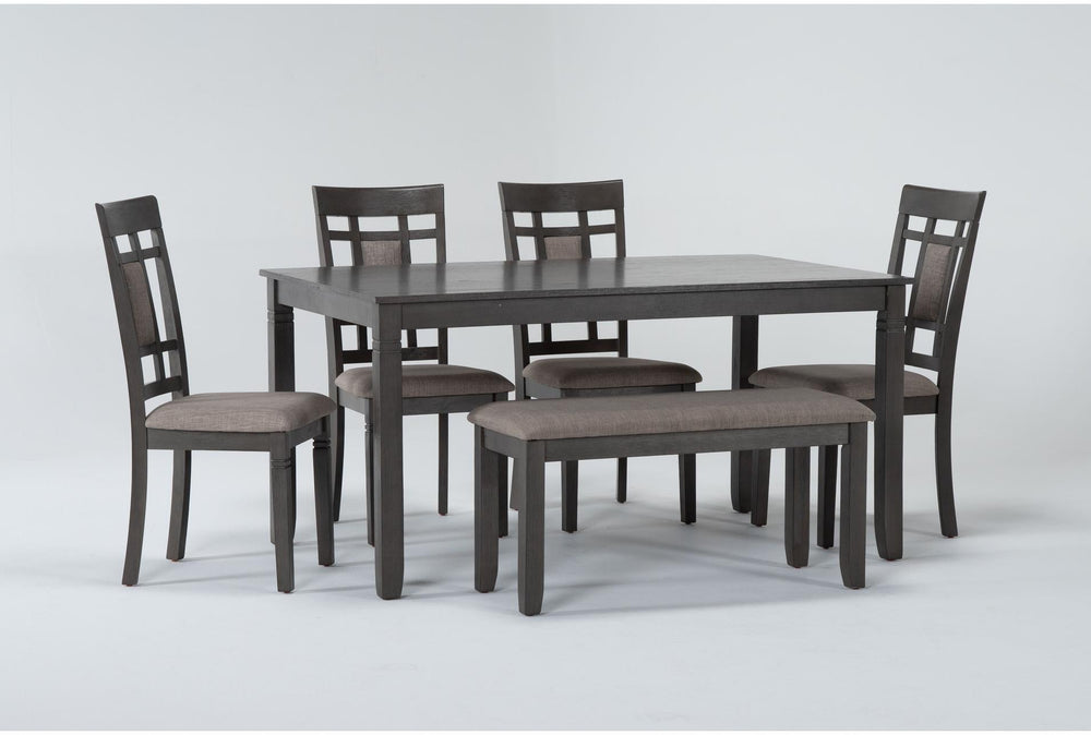 Paige 60" Grey Wood Dining Set - From Where - 