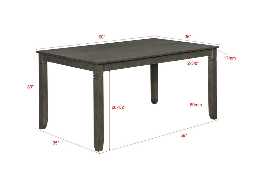 Paige 60" Grey Wood Dining Set - From Where - 