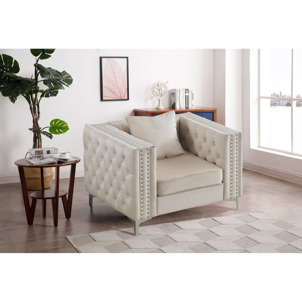 Paige Accent Chair Ivory - From Where - 