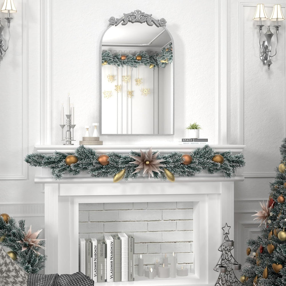 PAIHOME Arched Mirror, 19x30 Inch Antique Mirror Silver Wall Decor Mirror Metal Frame Wall Mounted Mirror for Home Entryway Leaning - From Where - 