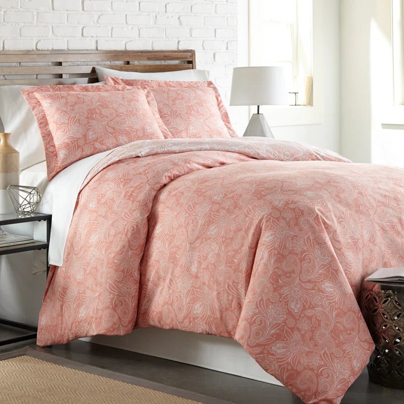 Paisley Reversible Duvet Cover Set with Shams - From Where - 