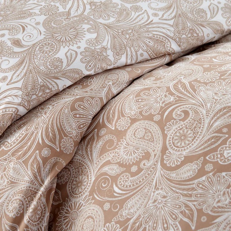 Paisley Reversible Duvet Cover Set with Shams - From Where - 