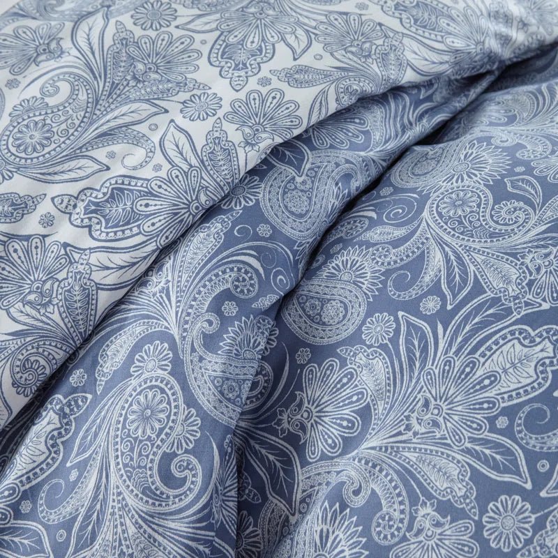 Paisley Reversible Duvet Cover Set with Shams - From Where - 