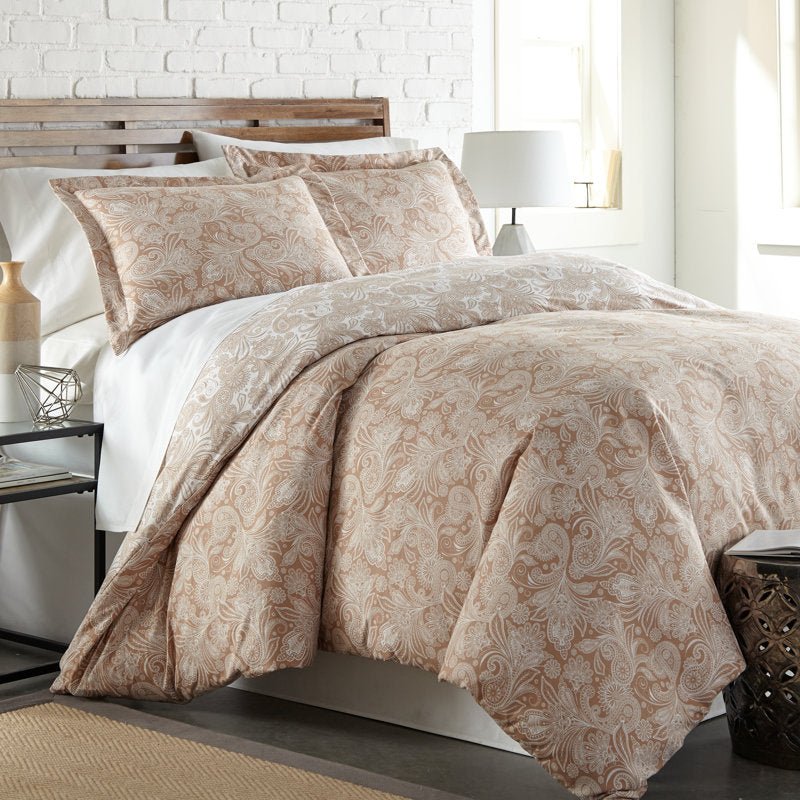 Paisley Reversible Duvet Cover Set with Shams - From Where - 