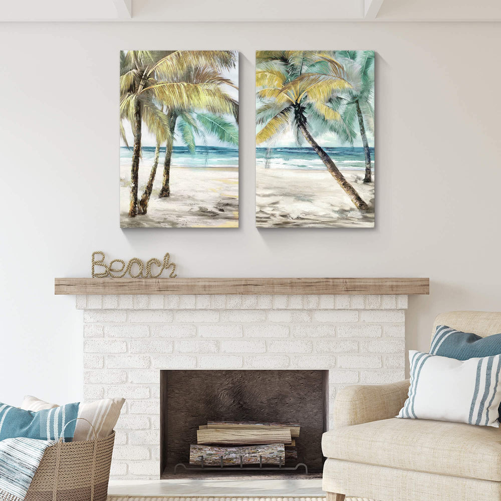 Palm Trees Canvas Wall Art - From Where - 