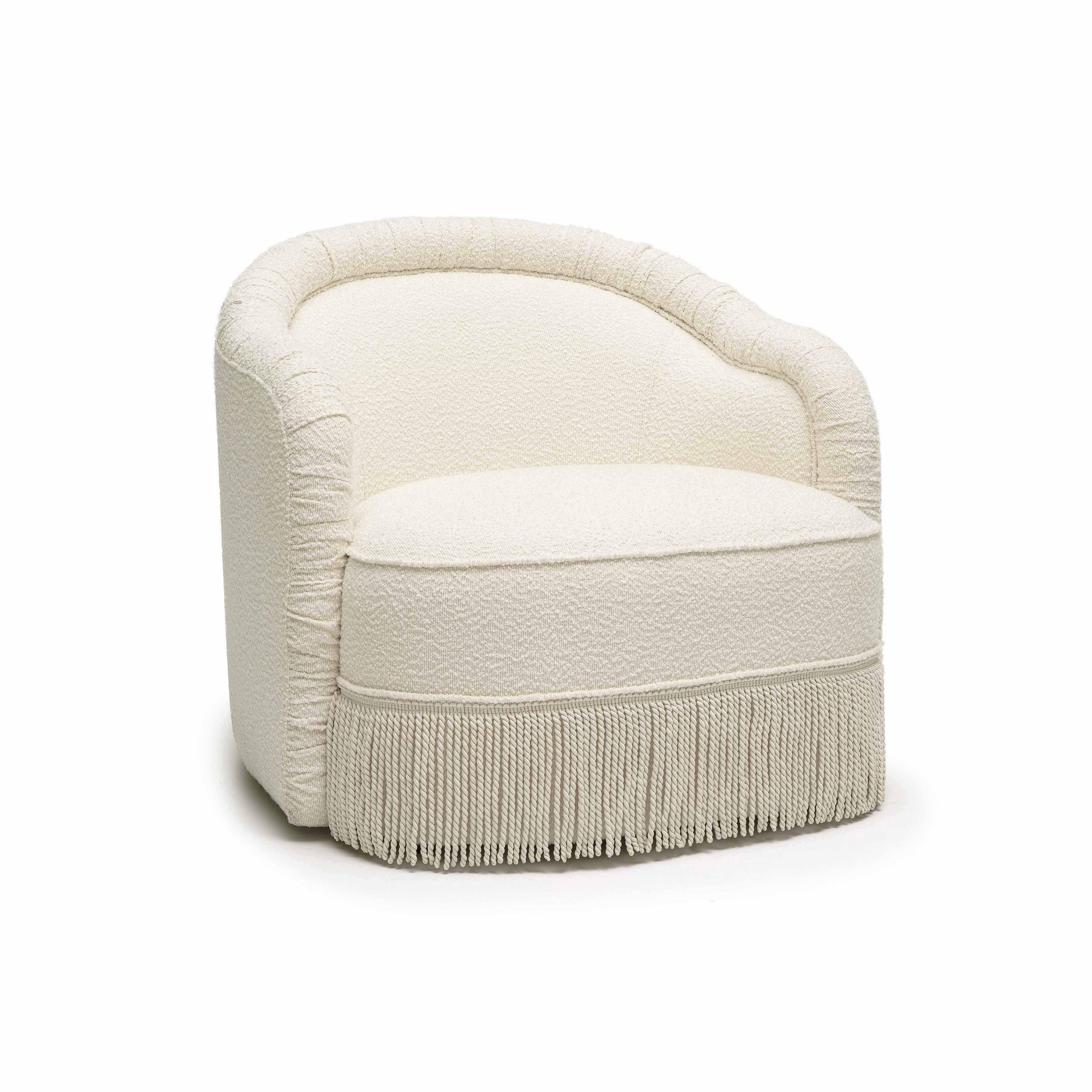 Pamela Cream Boucle Lounge Chair - From Where - 