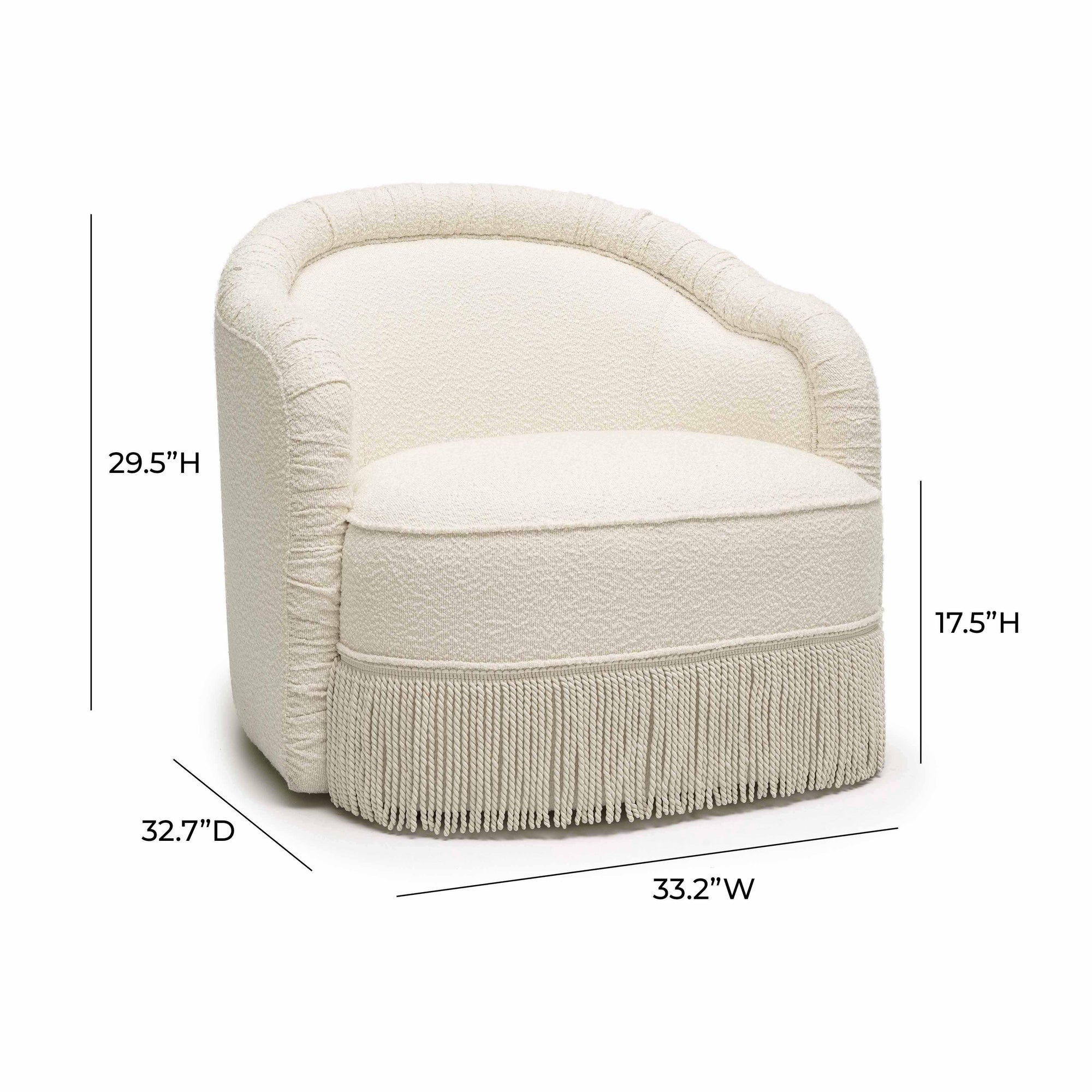 Pamela Cream Boucle Lounge Chair - From Where - 