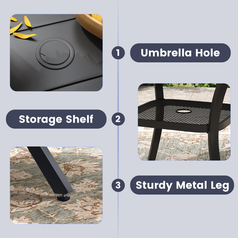 Patio Round Metal Dining Table - From Where - 