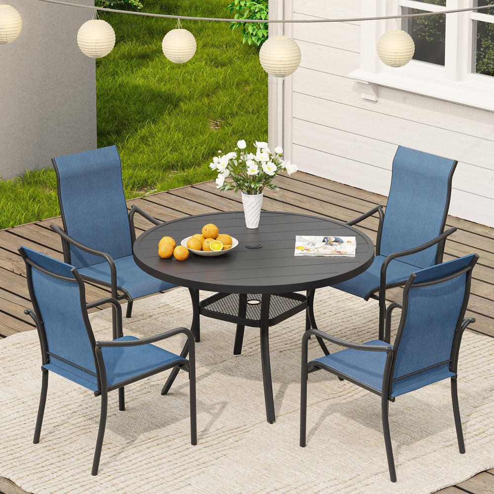 Patio Round Metal Dining Table - From Where - 