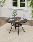 Patio Round Metal Dining Table - From Where - 