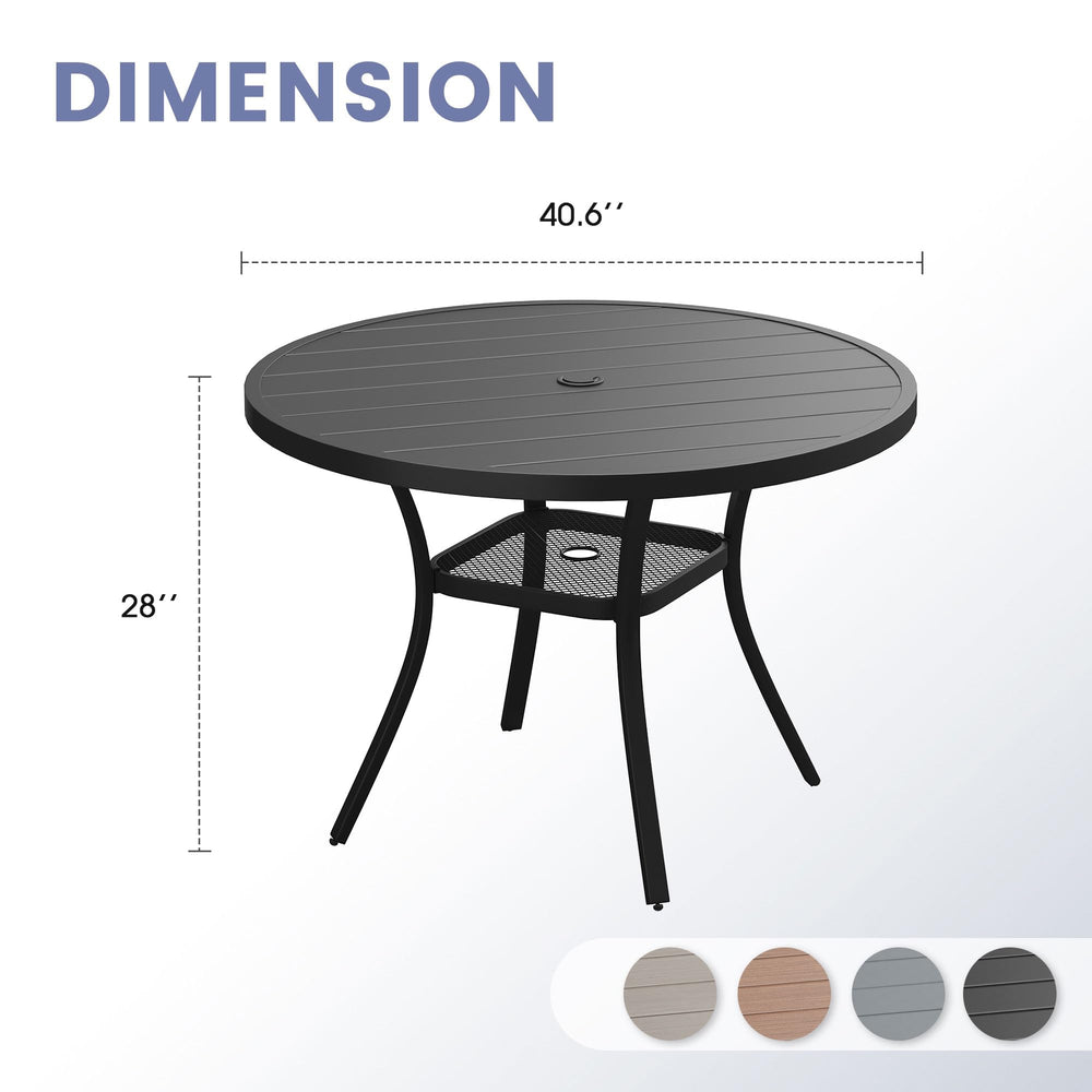 Patio Round Metal Dining Table - From Where - 