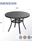 Patio Round Metal Dining Table - From Where - 