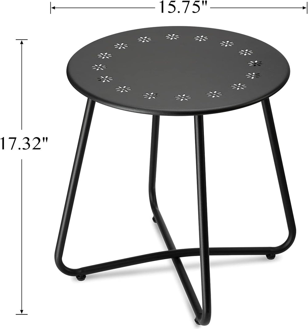 Patio Side Table with Flower Cut Outs - From Where - 