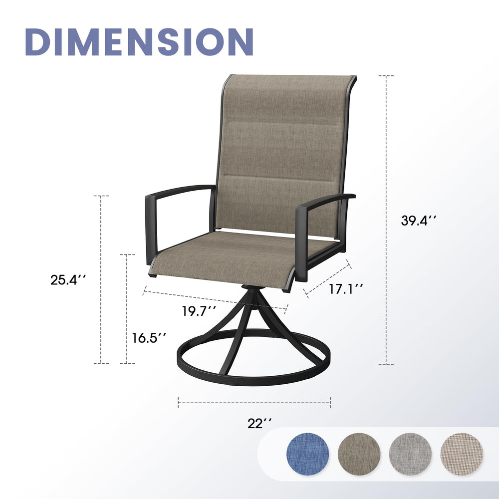 Patio Swivel Dining Chairs Set of 4 - From Where - 