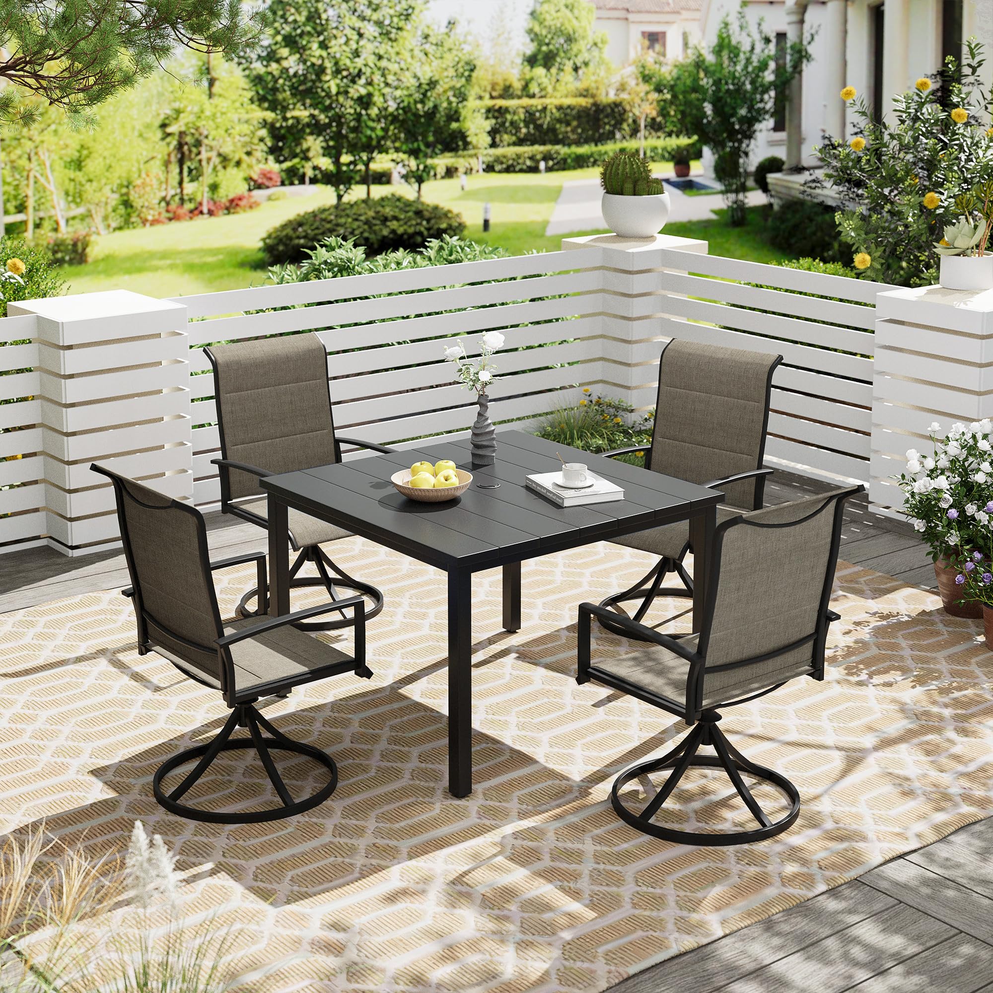 Patio Swivel Dining Chairs Set of 4 - From Where - 