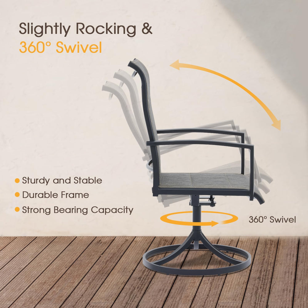 Patio Swivel Dining Chairs Set of 4 - From Where - 