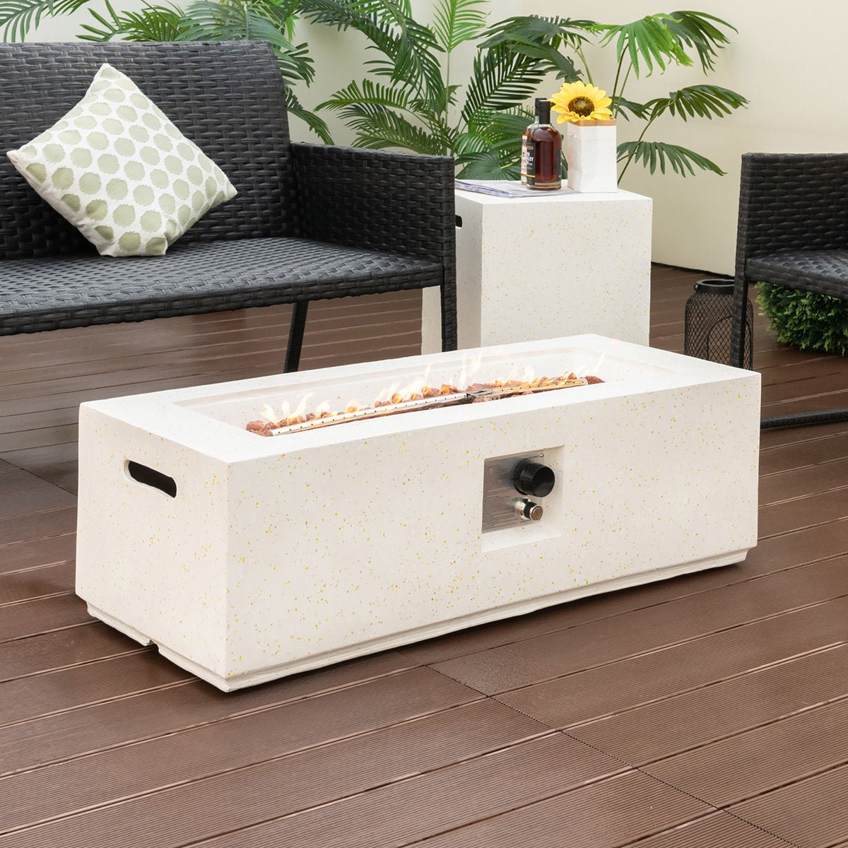 Patio Terrazzo Fire Pit Table - From Where - 