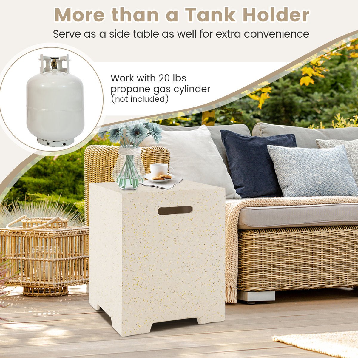 Patio Terrazzo Fire Pit Table - From Where - 