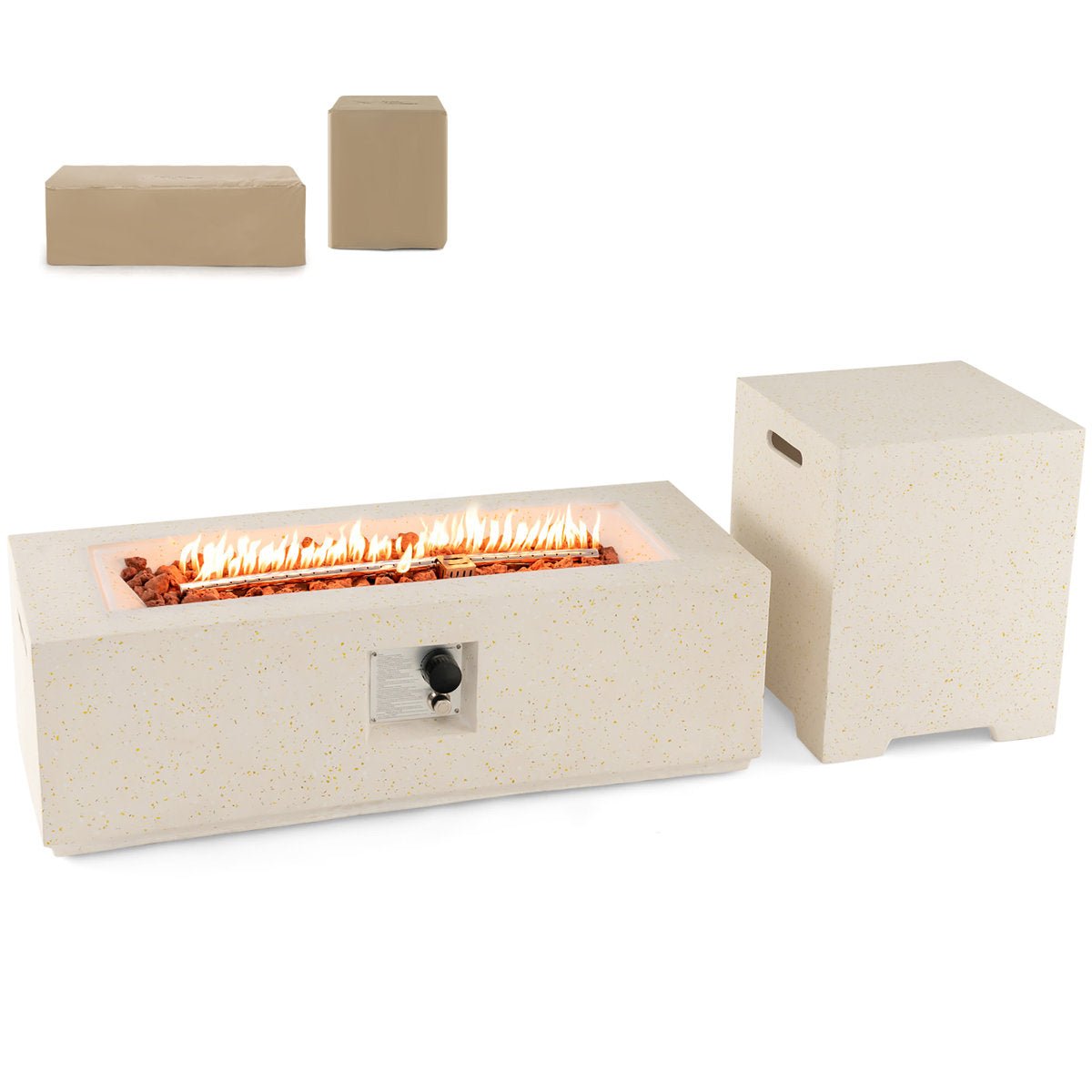 Patio Terrazzo Fire Pit Table - From Where - 