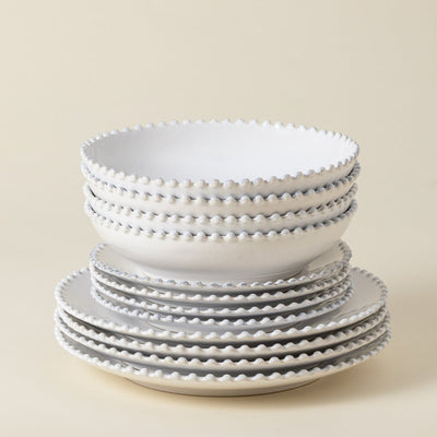 Pearl 12-Piece Dinnerware Set with Soup/Pasta Bowl