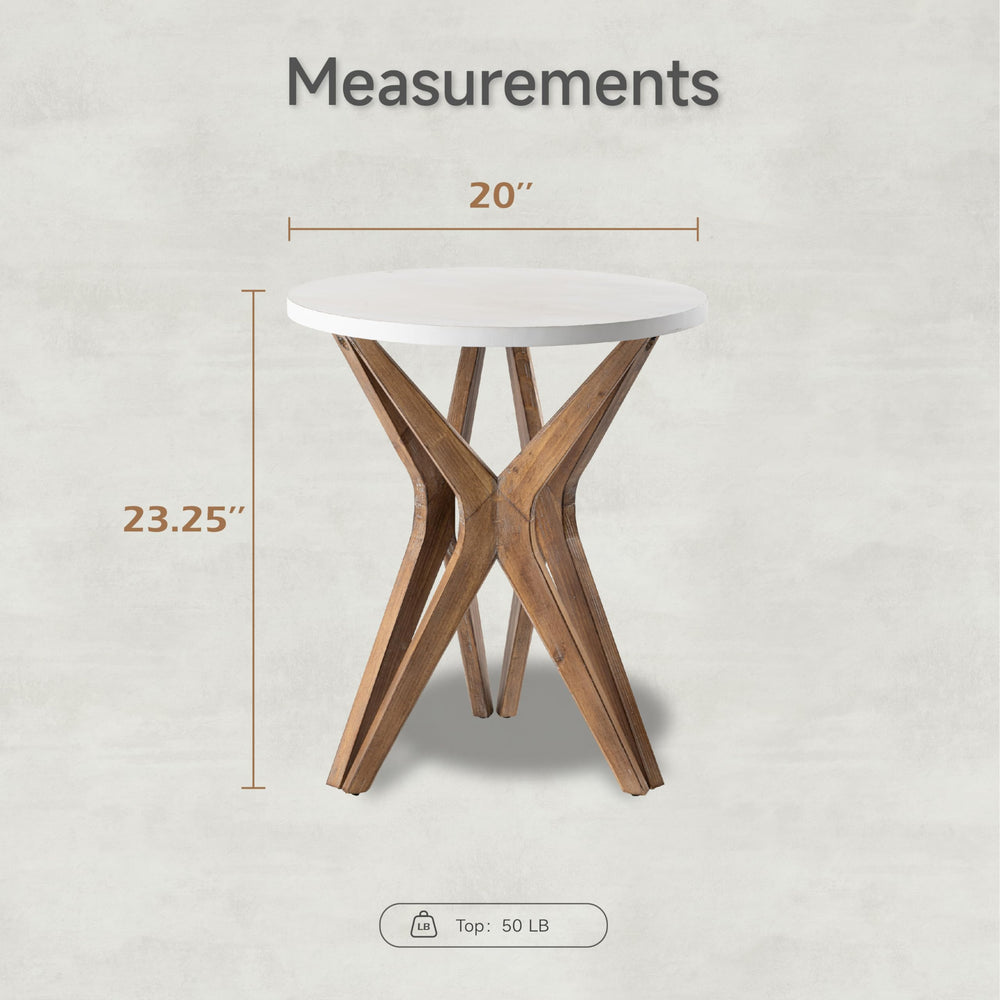 Pedestal Farmhouse End Table Set of 2 - From Where - 