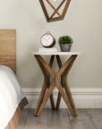 Pedestal Farmhouse End Table Set of 2 - From Where - 