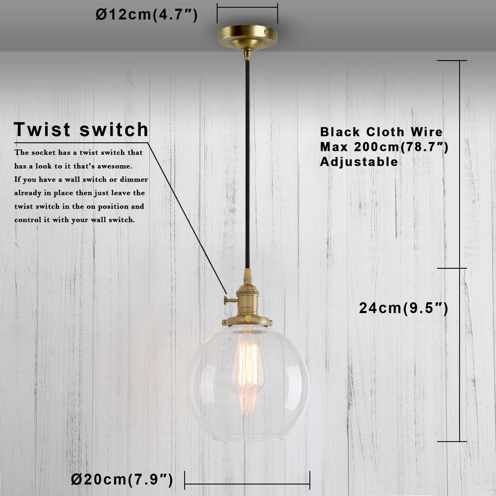 Pendant Light with Clear Glass Shade - From Where - 