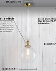 Pendant Light with Clear Glass Shade - From Where - 