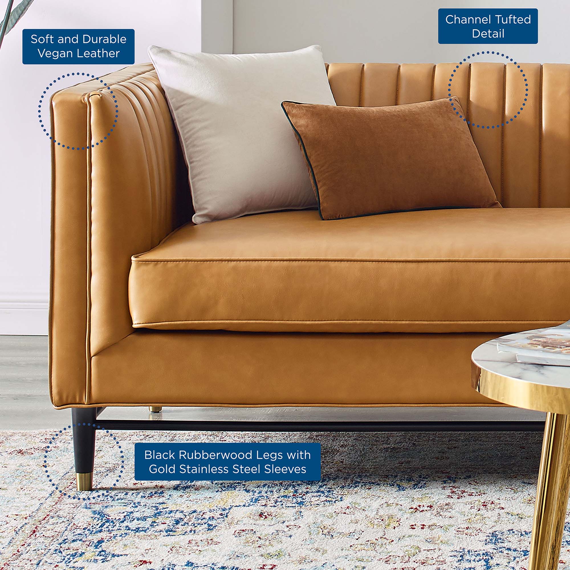 Phillip Leather Sofa - From Where - 
