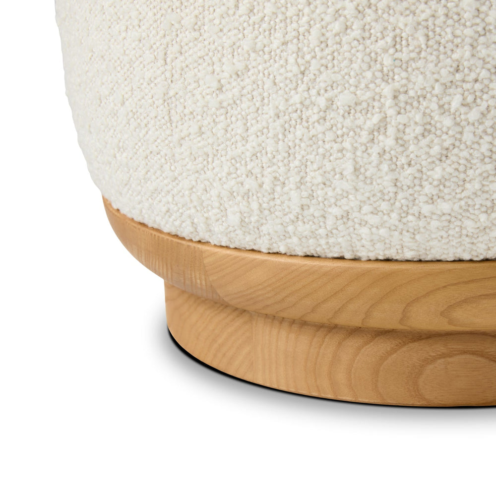 Pica 16" Ottoman - Ivory Bouclé - From Where - 