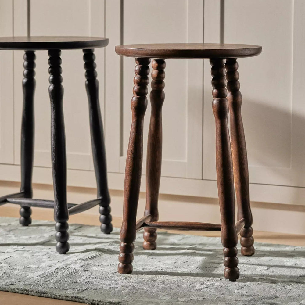 Pierre Turned Wood Counter Stool - From Where - 