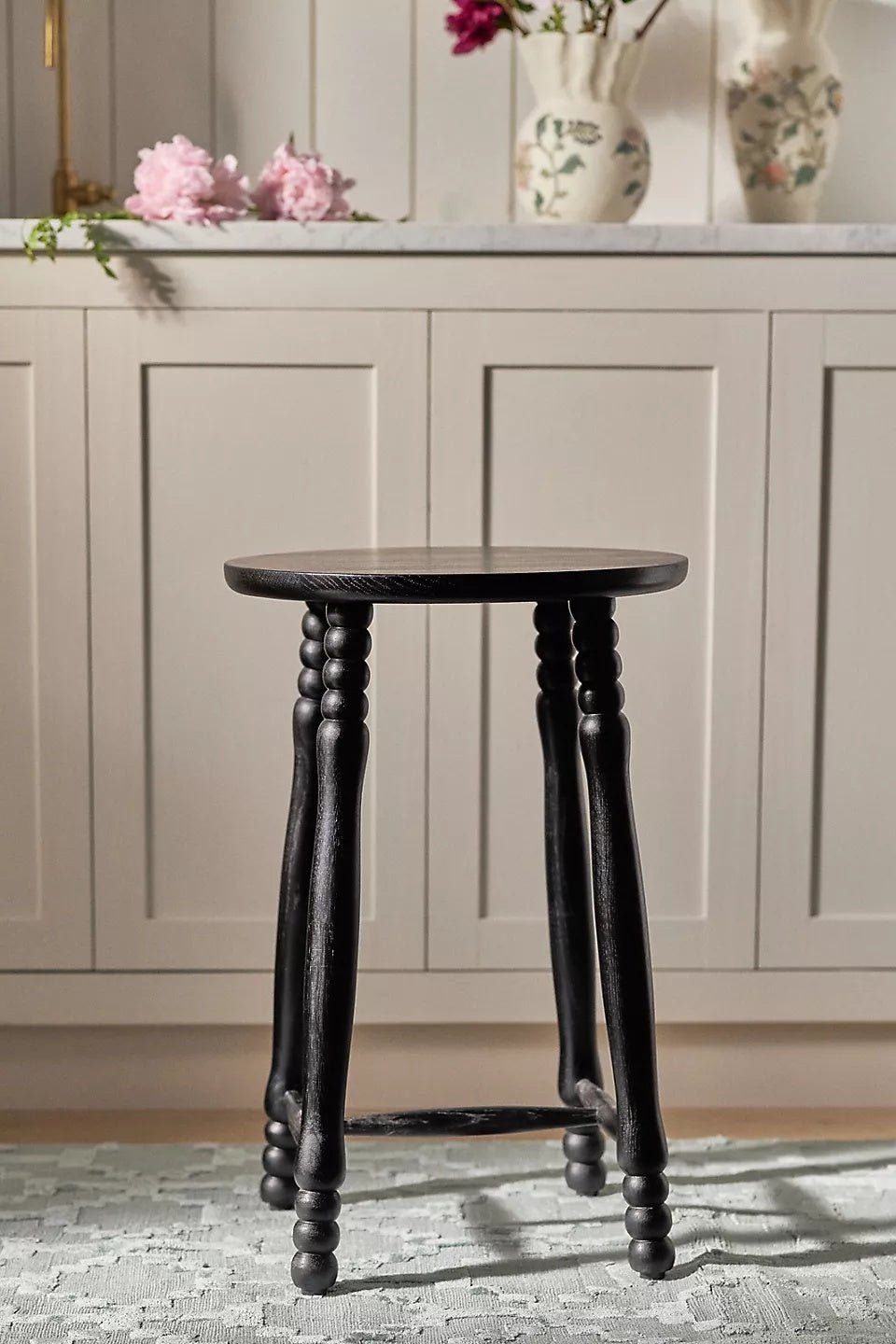 Pierre Turned Wood Counter Stool - From Where Finds - 