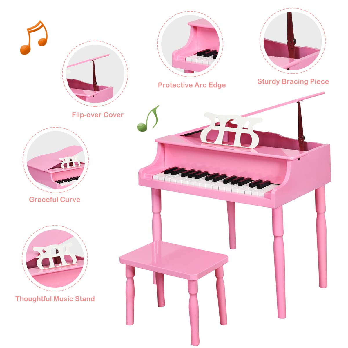 Pink Classical Kids Piano - From Where - 