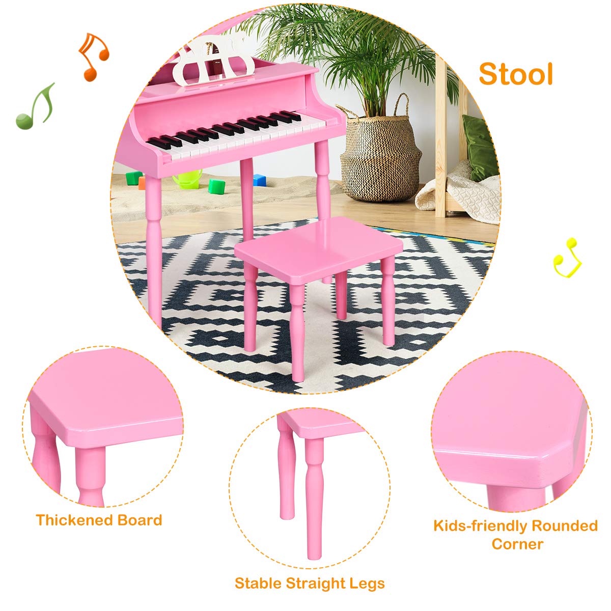 Pink Classical Kids Piano - From Where - 