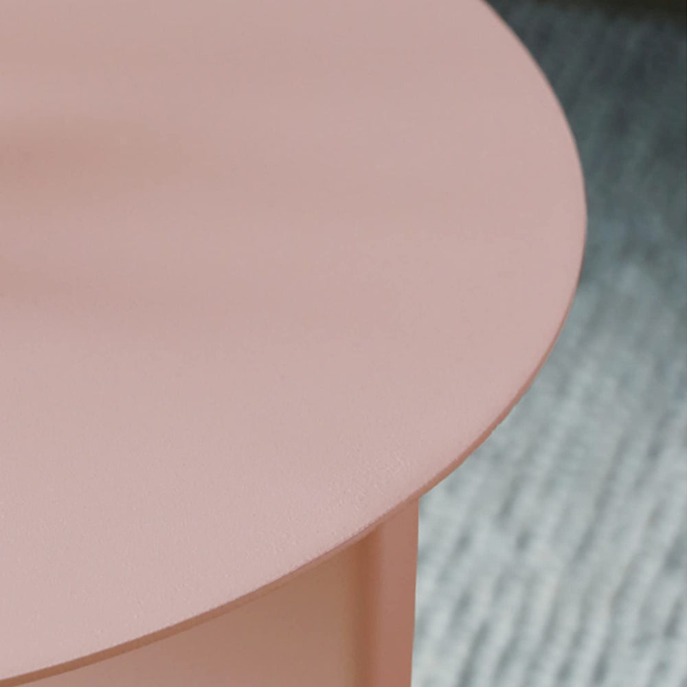 Pink Side Table with Iron Triangle Legs - From Where - 