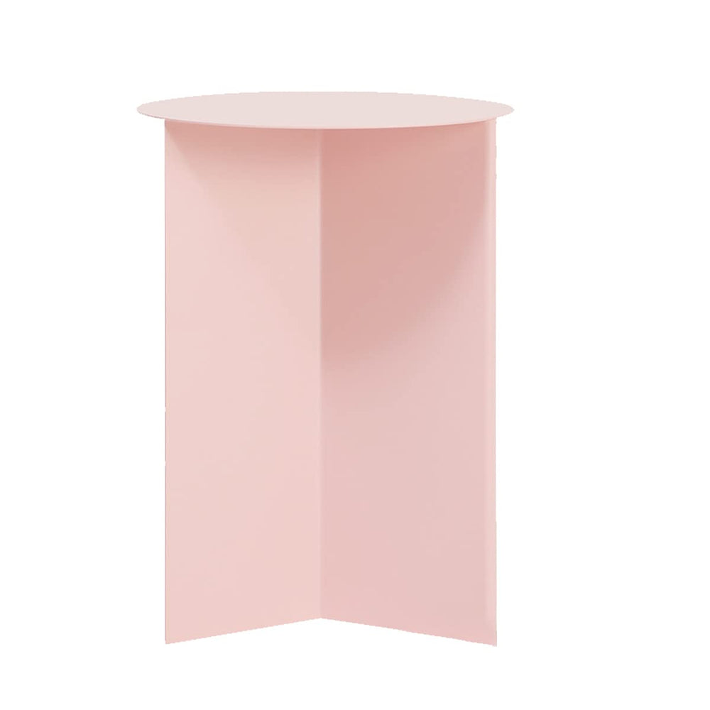 Pink Side Table with Iron Triangle Legs - From Where - 