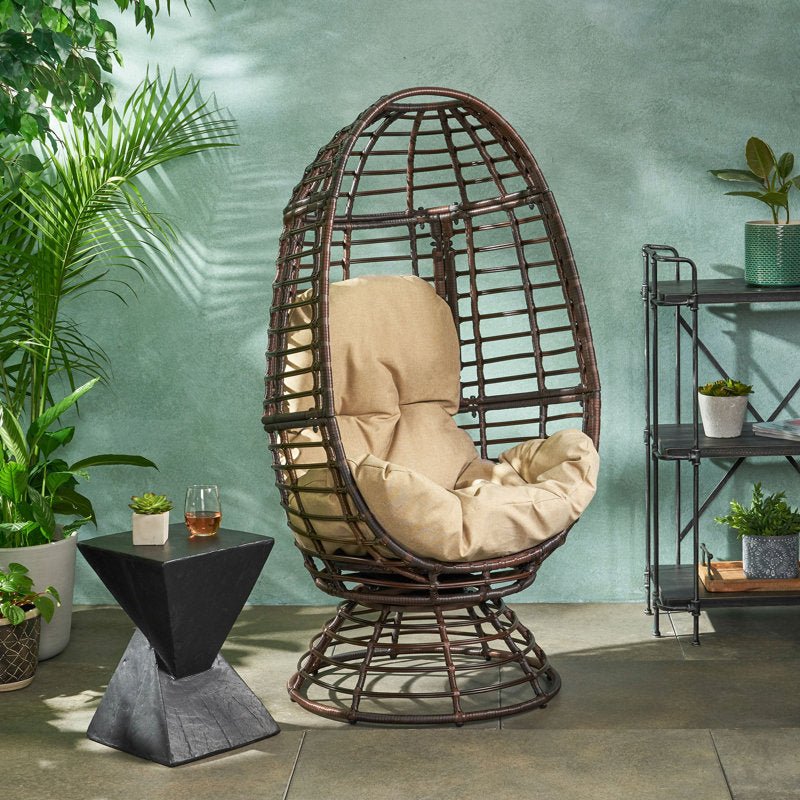 Pitner Swivel Patio Chair with Cushions - From Where - 