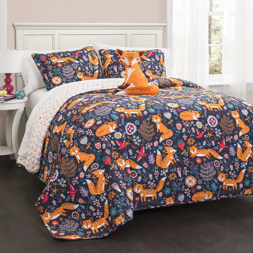 Pixie Fox 4 - piece Quilt Set - From Where - 