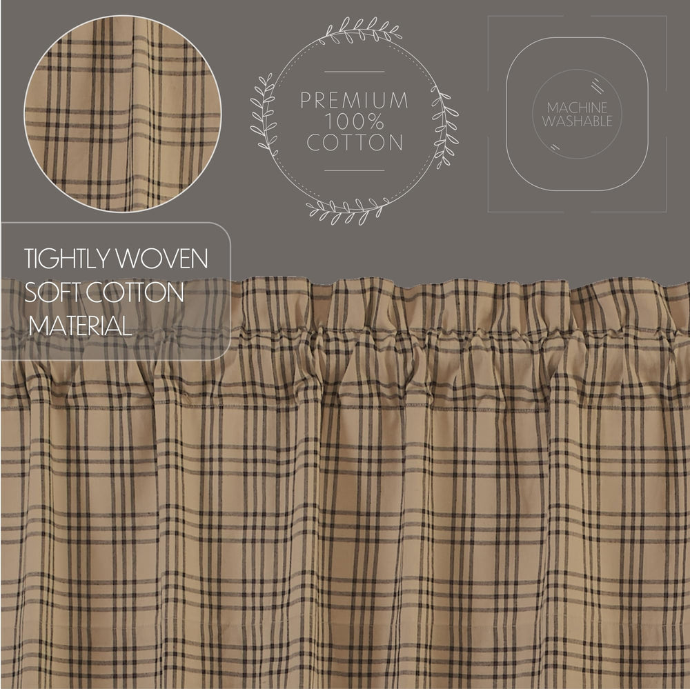 Plaid Cotton Farmhouse Curtains - From Where - 
