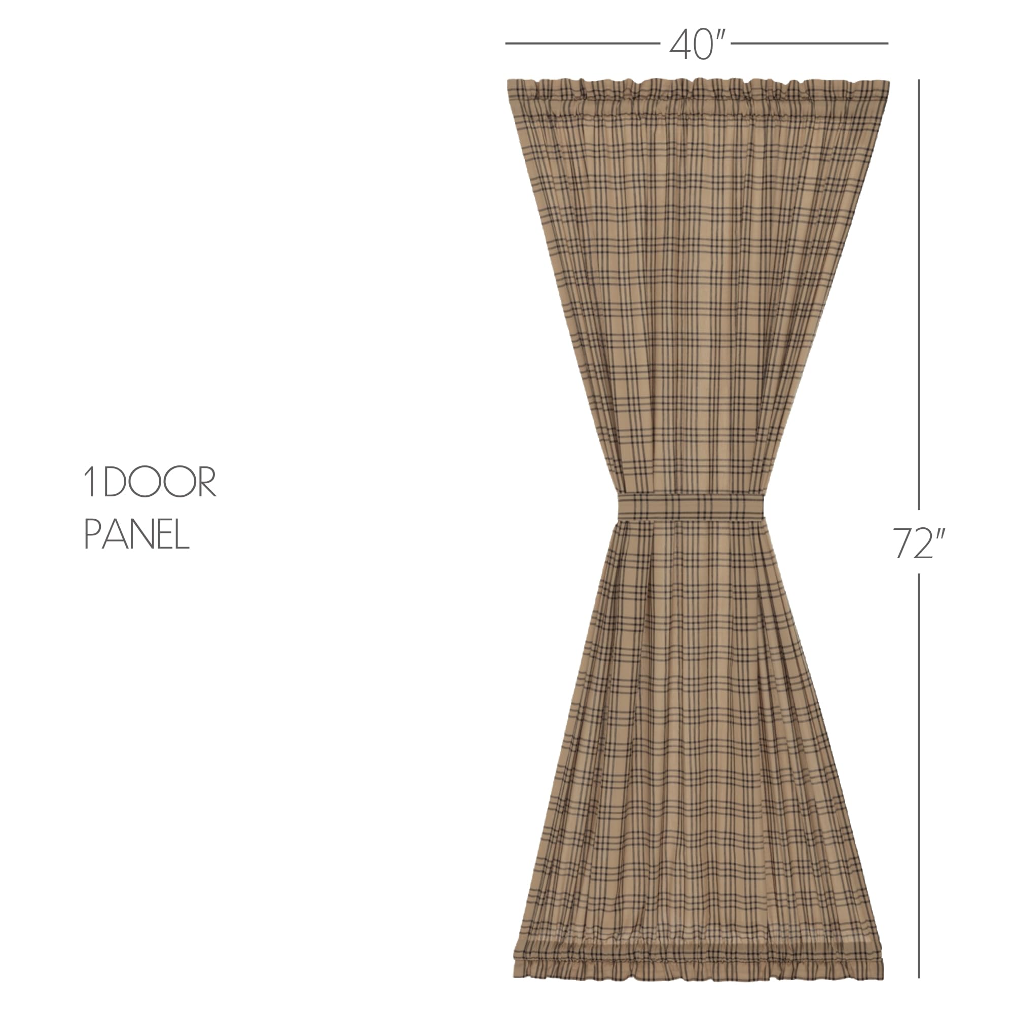 Plaid Cotton Farmhouse Curtains - From Where - 