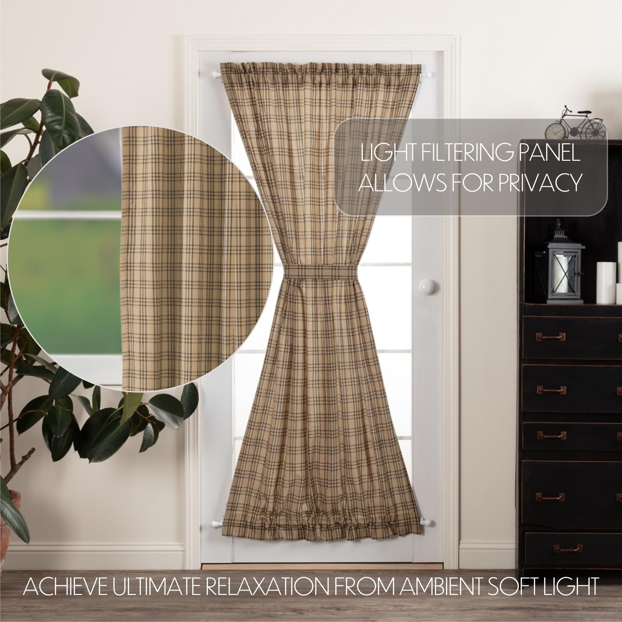 Plaid Cotton Farmhouse Curtains - From Where - 
