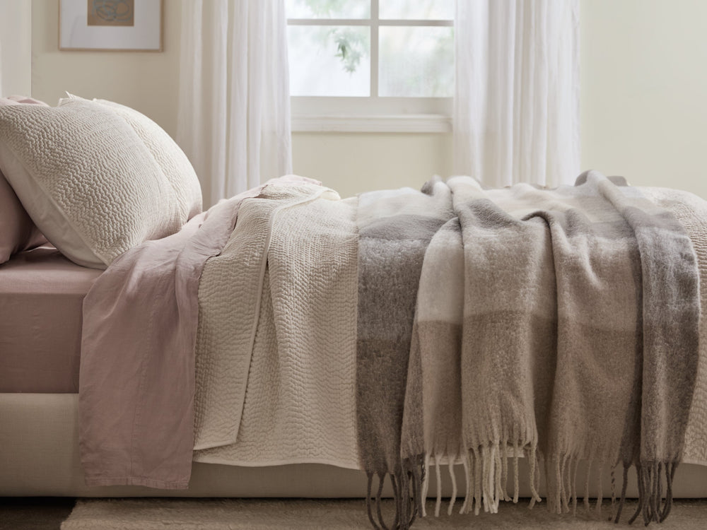 Plaid Wool Alpaca Throw - From Where Finds - 