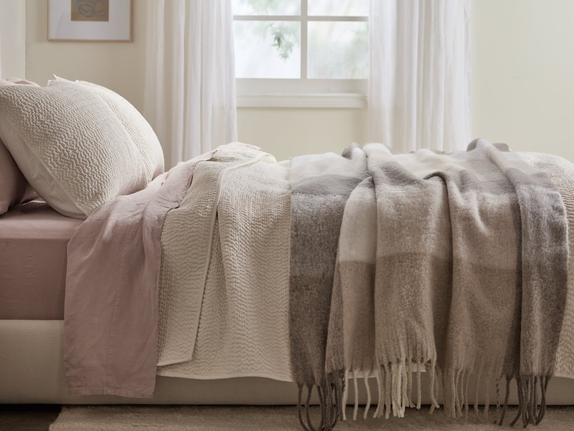 Plaid Wool Alpaca Throw - From Where Finds - 