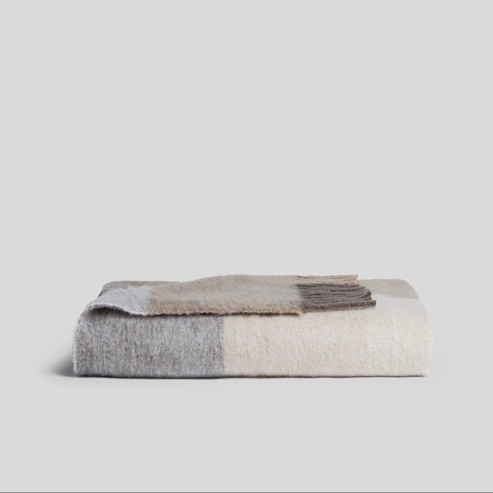 Plaid Wool Alpaca Throw - From Where Finds - 