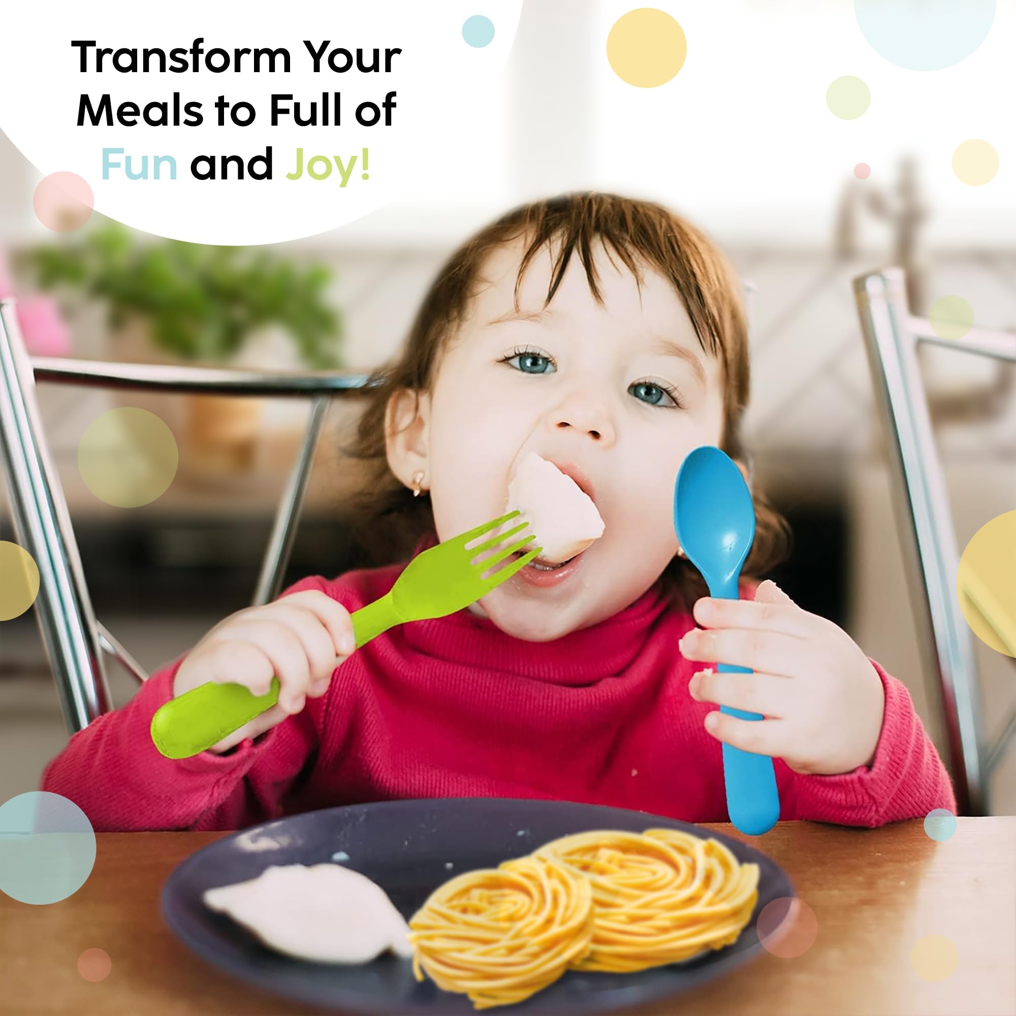 Plaskidy 16 Pc Plastic Toddler Utensils Set - From Where - 