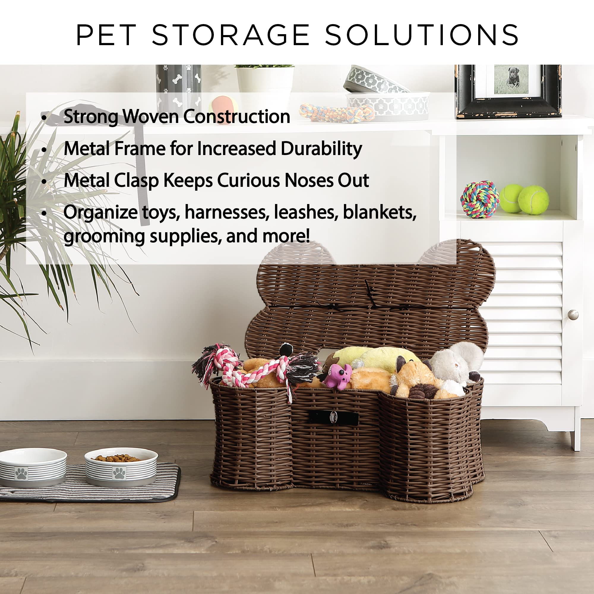 Plastic Wicker Pet Toy Storage Basket - From Where - 