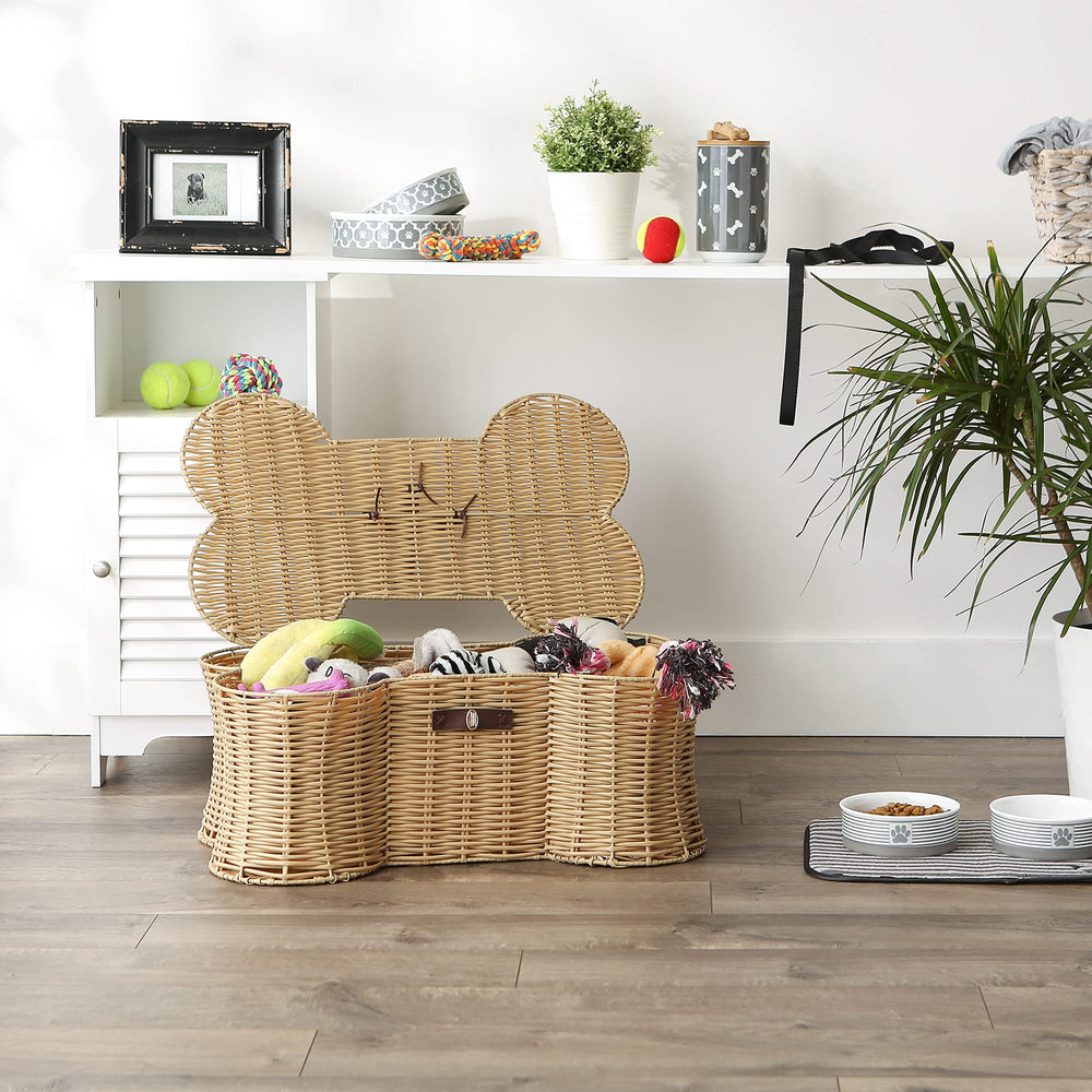 Plastic Wicker Pet Toy Storage Basket - From Where - 