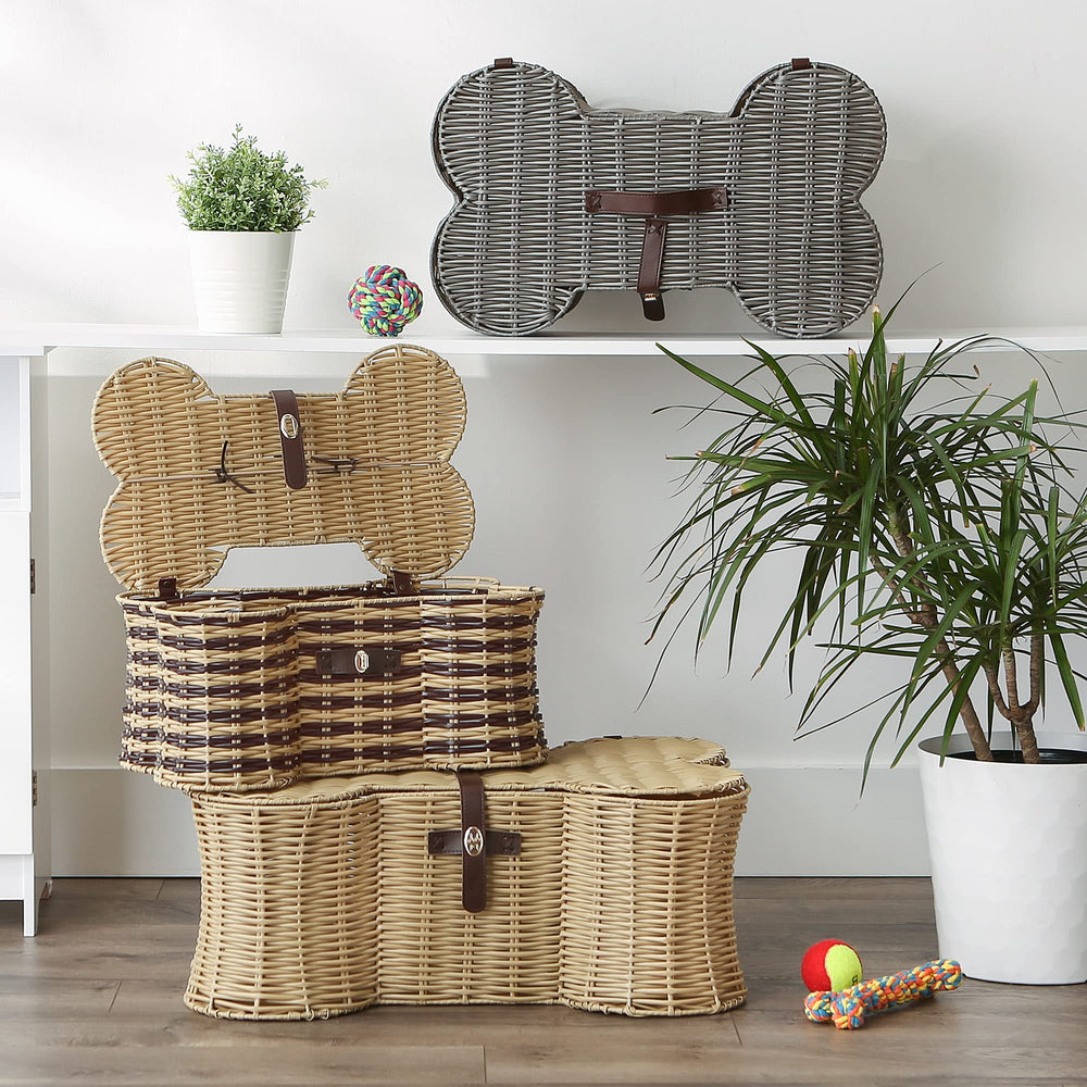 Plastic Wicker Pet Toy Storage Basket - From Where - 