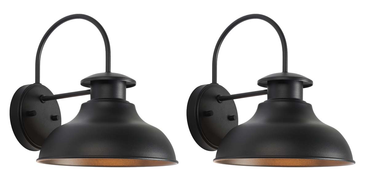 Safavieh Linden Outdoor Wall Sconce - Black (Set of 2)